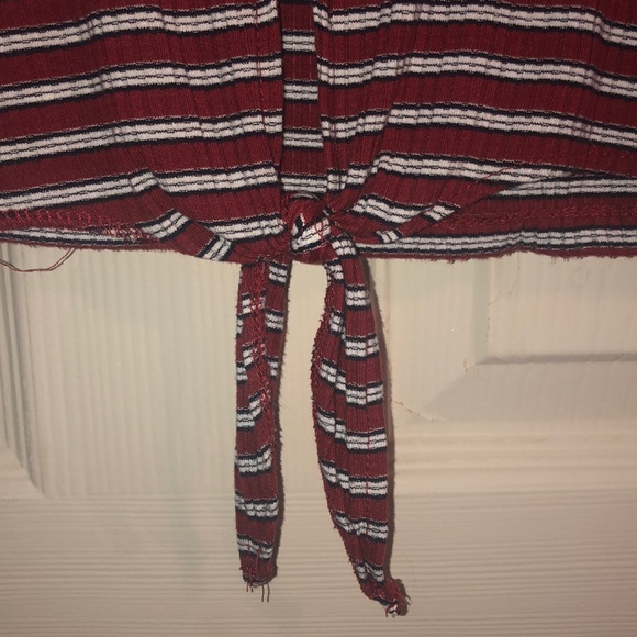 forever 21 red striped tie top - Picture 3 of 4